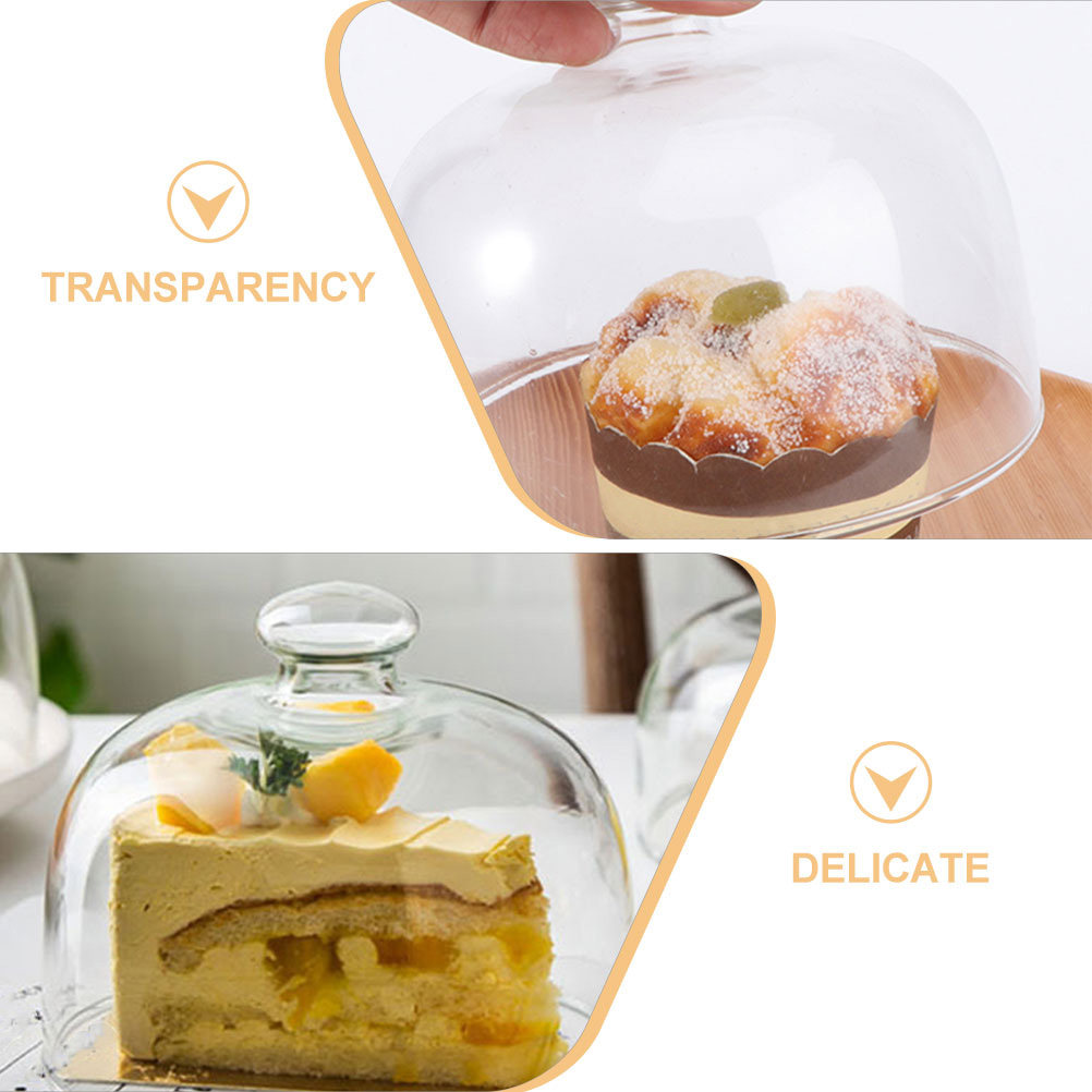 2Pcs Clear Glass Round Cake Co - Plastic Dome Clear recension och pris