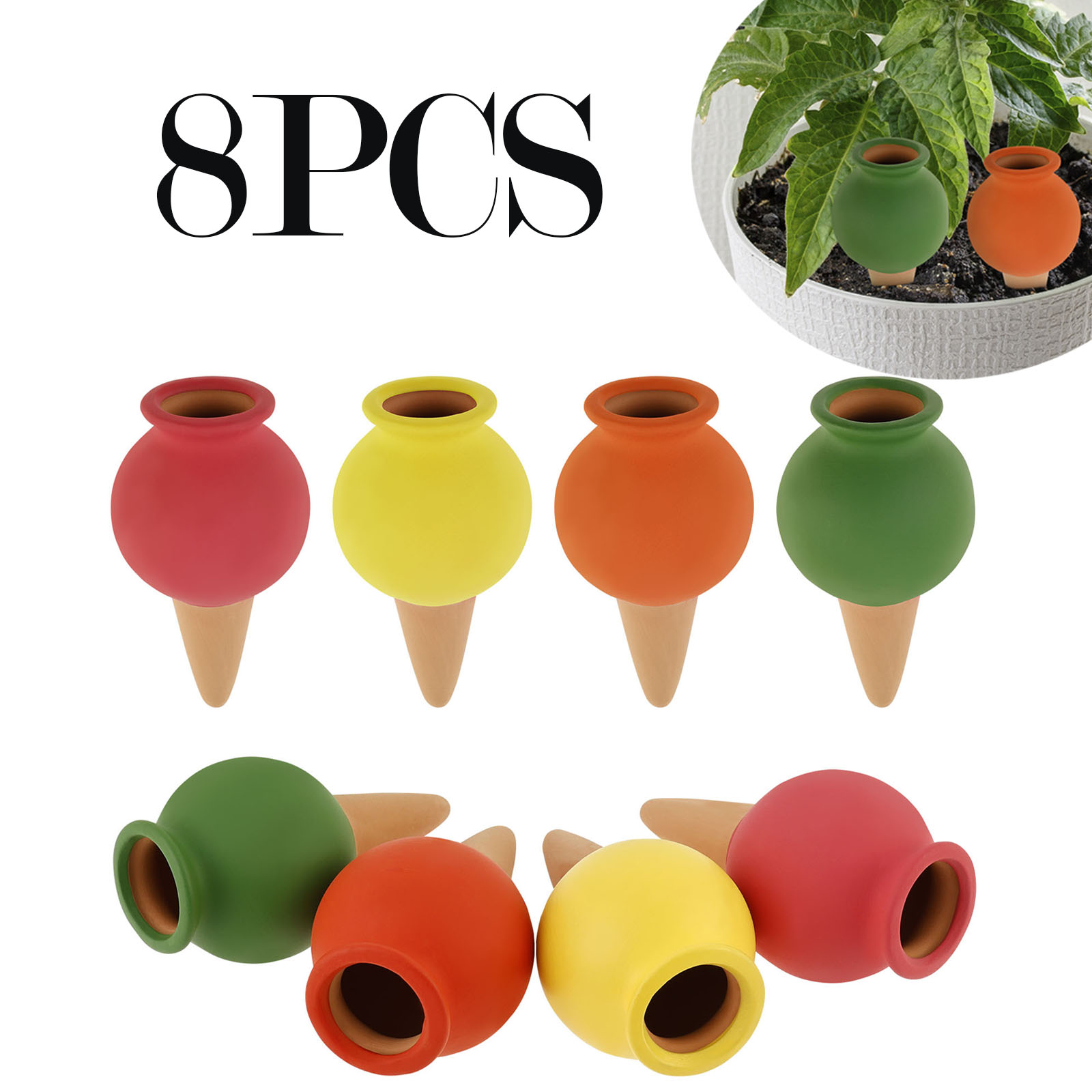 8Pcs Terracotta Self Watering  - Self Watering Insert recension och pris